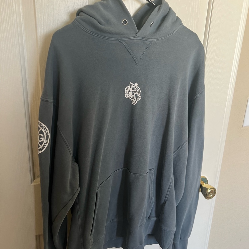 Darc Sport Crewneck Hoodie in Slate Gray with White Wolf Emblem